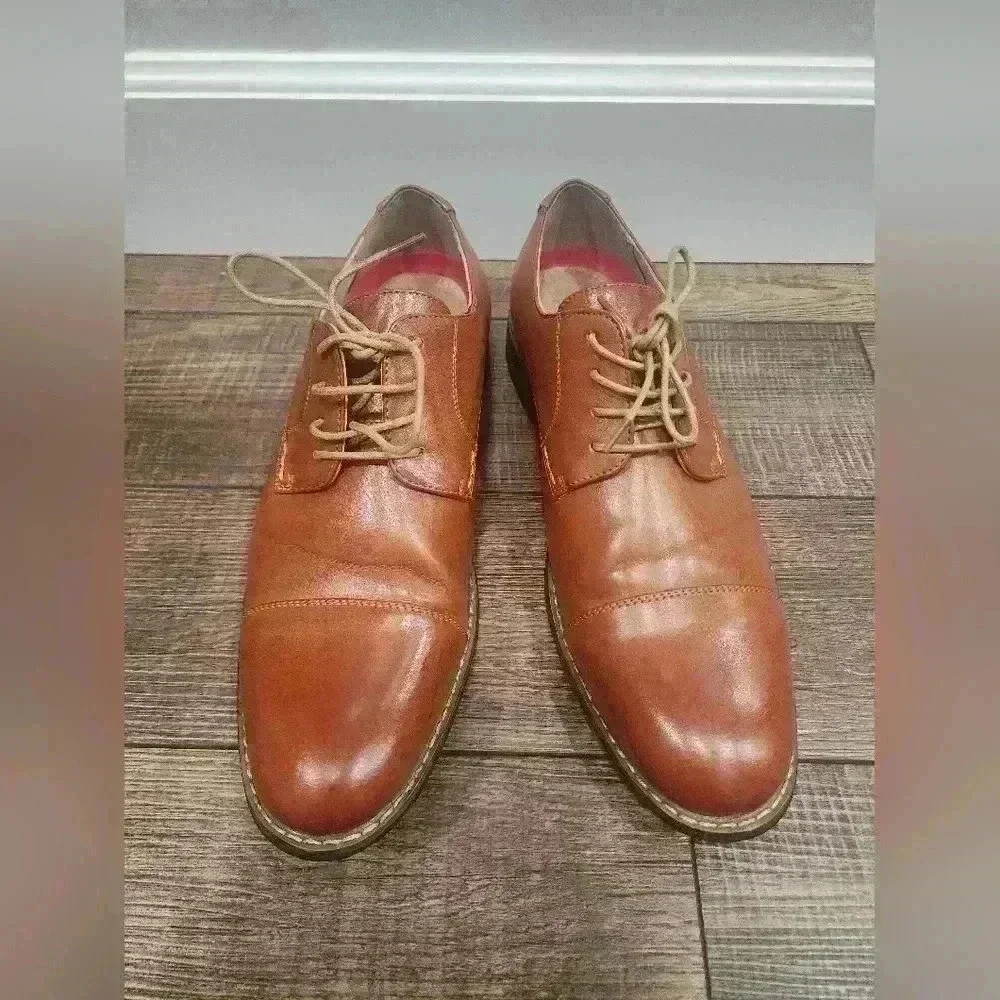 Bruno Marc Men’s Prince-6 Classic Dress Oxfords Size 9 Brown Leather